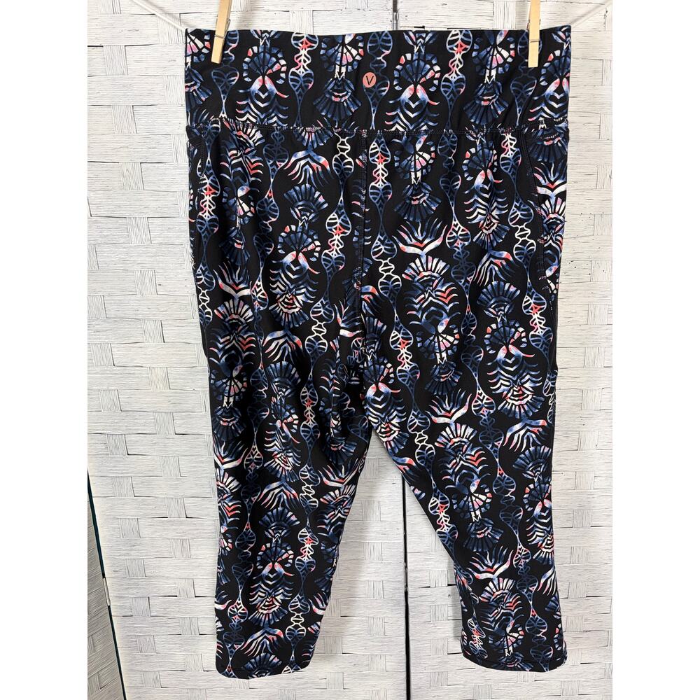 LIVI womens leggings Capri costal nautical activewear colorful pocket Plus Sz ￼